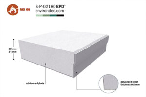 Панель фальшпідлоги CBI Europe, Сульфат кальцію в сталевій напівкапсулі